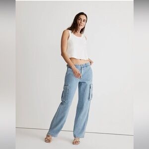 Madewell Low-Slung Straight Cargo Jeans in Coleman Wash